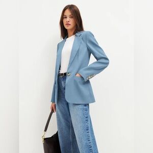 Reformation The Classic Relaxed Blazer in pastel blue XS